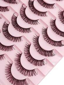 20 Pairs Fluffy Wispy Full Strip Lashes - D Curl Faux Mink Lashes For Long-Lasting, Natural-Looking Eyelashes Strip Lashes, Lashes, Eyelashes, Fake Lashes - Black - View 5