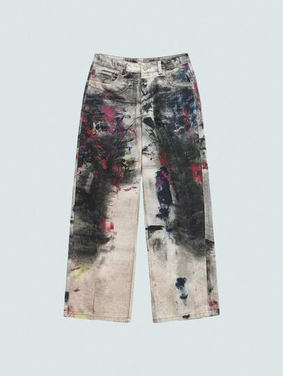 Modcrash 1 chiếc quần jeans nam ống rộng dáng suông Infinite Jeans, in kỹ thuật số theo phong cách đường phố Mỹ, thoải mái cho mọi mùa (không bao gồm thắt lưng và phụ kiện), phong cách retro Mỹ, unisex, dáng rộng thoải mái, phù hợp cho trang phục mùa hè – thích hợp cho mặc hàng ngày và trang phục đi nghỉ hè.