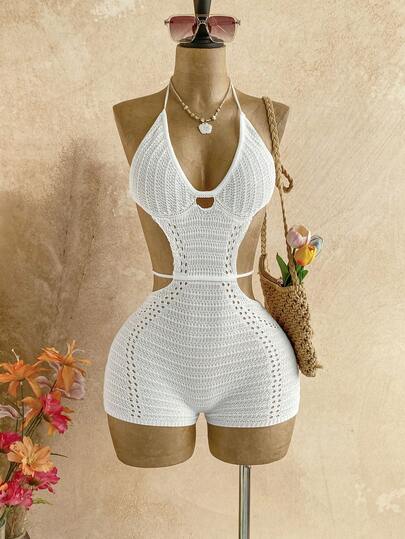 Soleia 女士纯色露背吊带连体裤