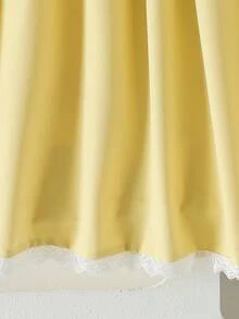 SHEIN Vintaside Kids 女童优雅甜美可爱短袖花卉提花收腰连衣裙，适合度假、假日、派对、夏季穿着 - 黃色 - 查看 9