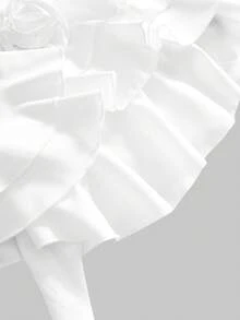 ROMWE Avant 女士度假风多层荷叶边花卉吊带露背吊带衫 - 白色 - 查看 9