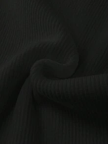 新款奢华时尚撞色V领简约优雅女装，夏季新款撞色无袖修身针织吊带连衣裙，性感妩媚日常通勤修身连衣裙 - 黑色 - 查看 3