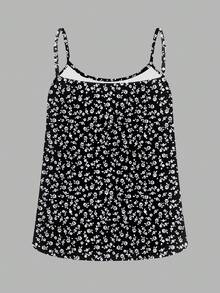 SHEIN EZwear Bộ 3 áo hai dây cỡ lớn, kiểu dáng tối giản, in họa tiết hoa, thích hợp mặc thường ngày. - Nhiều màu - Xem 5