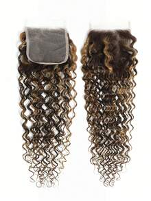 Highlight Piano Color Water Wave 3 PCS Virgin Human Hair Bundles With 4 X 4 Free Part Lace Closure In One Set P4/27# Mixed Wavy Bundle And Closure - S4/27 - View 4