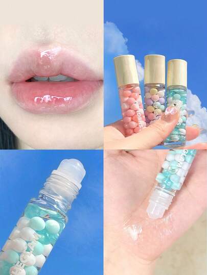 SHEGLAM Good Times Roll Ball Lip Oil-In Full Swing  Clear Plumping Lip Care High Shine Finish Non Sticky Sleep Mask Moisturizing Roller Ball Applicator Lip Makeup Lip Gloss Brand Beauty Makeup Face Paint Cosmetic For Women Girls Perfect For Spring Summer Ideal For Y2K Fancy Fashion Suitable For Birthday Mother'S Day Gift Rave Party Ready Best Color