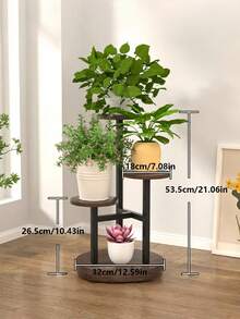 1个4层室内外植物架金属木质转角植物架多层花架，适用于阳台、花园、露台、客厅家居装饰，坚固防锈，展示架，收纳架，适用于盆栽植物，花架，置物架 - 彩色 - 查看 10