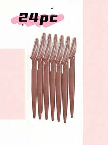 Multicolor Eyebrow Razor Set 5/12/24/30Pcs Women Face Dermaplaning Tool Portable Facial Hair Remover Shaping Tweezers Kit For Travel Personal Care Gift For Her - Redwood - View 9