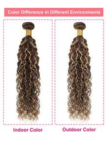 Highlight Piano Color Water Wave 3 PCS Virgin Human Hair Bundles With 4 X 4 Free Part Lace Closure In One Set P4/27# Mixed Wavy Bundle And Closure - S4/27 - View 6