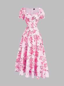 Qadelle Ladies Weave Elegant And Fashionable Long Summer Dresses - Pink - View 5