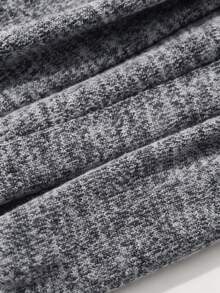 DAZY 女士纯色褶皱T恤和阔腿裤两件套 - 藏蓝色 - 查看 6