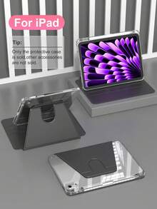 Acrylic Transparent Crystal Protective Case, Compatible With Sleep/Wake Function , Compatible With I And Tablet PCs, 360-Degree Rotating Protective Case, Compatible With (A16) 11 Inch 11th Generation 2025 - Black - View 1