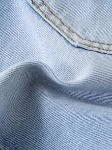 Young BoyLoose Fit Light Blue Denim Cargo Shorts - Light Wash - View 6