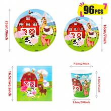 Bộ đồ dùng tiệc dùng một lần Happy Farm gồm đĩa, khăn ăn và cốc giấy, phục vụ 24 khách. Bộ đồ dùng tiệc bằng giấy dùng một lần này phù hợp cho sinh nhật, đám cưới, tiệc theo chủ đề và dã ngoại gia đình. - Xem 2