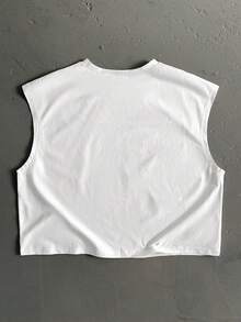 StoneGrade Áo tank top dáng rộng in hình mắt Utopia dành cho nam, size tiêu chuẩn, màu trắng, thích hợp cho các buổi hẹn hò và tụ họp, quà tặng thời trang cho cặp đôi. - trắng - Xem 4