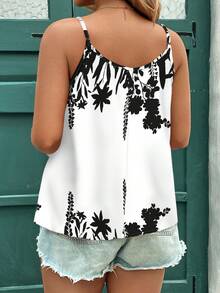 SHEIN Clasi Áo hai dây in hoa thanh lịch, dáng rộng dành cho nữ, thích hợp mặc mùa hè. - Nhiều màu - Xem 2