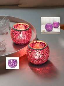 1 chiếc giá đỡ nến khảm thủy tinh kiểu Châu Âu cổ điển nhiều màu sắc, dùng để đựng nến tealight, trang trí tiệc cưới, quán bar, nhà cửa, đồ trang trí bàn, đồ trang trí thủ công nghệ thuật, vật trang trí trung tâm, quà tặng lãng mạn cho lễ hội, sang trọng và phong cách. - A - Xem 10