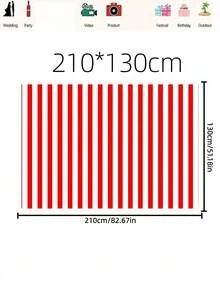1 pieza Fondo a rayas rojas y blancas, fondo plano 2D adecuado para fiestas de cumpleaños, eventos con temática de circo y fondos fotográficos, opción perfecta para decoración de estudio - Multicolor - Ver 9