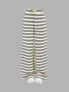 SHEIN Bộ đồ thể thao thường ngày thanh lịch dành cho bé gái tuổi teen, gồm áo tay ngắn xếp ly ôm sát người, chất liệu jacquard, kiểu dáng suông, thích hợp cho kỳ nghỉ. - trắng - Xem 3