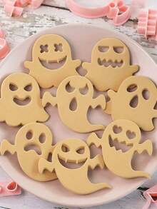 Bộ 10 khuôn làm bánh quy hình ma Halloween, khuôn cắt bánh quy hình biểu cảm, khuôn hình ma hoạt hình, khuôn cắt bánh quy 3D, dụng cụ làm bánh fondant, ma hoạt hình bằng nhựa để tự làm bánh, khuôn bánh ngọt cho các ngày lễ Giáng sinh, Halloween và Lễ Tạ ơn - Dụng cụ làm bánh sáng tạo - Nhiều màu - Xem 4