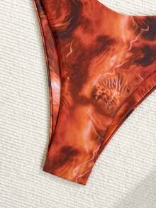 Swim Vcay Women's Tie-Dye Print Swimsuit Set For Beach Vacation - Multicolor - View 6