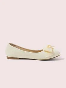 CUCCOO DOLLMOD 蝴蝶结女士可爱平底鞋 - 杏色 - 查看 3