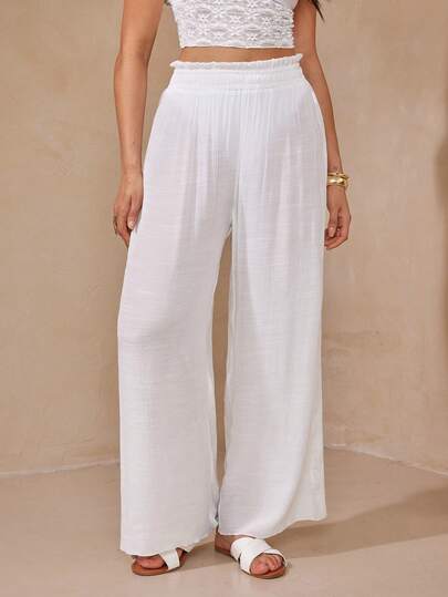 Swim Vcay مجموعة بنطال وغطاء صلبة اللون للمقاسات الكبيرة