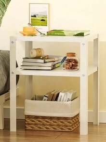 1pc Space-Saving Simple Iron Bedside Shelf, Bedside Table, Nightstand, Assembly Required - Multicolor - View 2