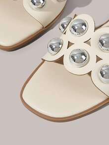 Styleloop Ladies, Buckles, Trim, Flat Sandals Holiday Travel Essential Boho Cowgirl Outfit - Apricot - View 4