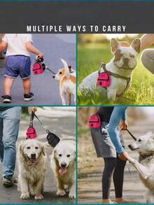 Bolsa para premios de perro, Soporte para bolsas de excremento de perro apto para correa, Contenedor de aperitivos para mascotas con bolsillo interior, Suministros para perros pequeños, Excelente para entrenamiento y paseos, Dispensador de bolsas de residuos de perro sin manos, Accesorios de viaje para perros - Multicolor - Ver 2