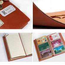 1 pieza Cuaderno de encuadernación creativa con marcador de metal, incluye papel kraft + papel cuadriculado + bolsa de almacenamiento de PVC, adecuado para diarios, diario de viaje vintage portátil, papelería estudiantil - Multicolor - Ver 6
