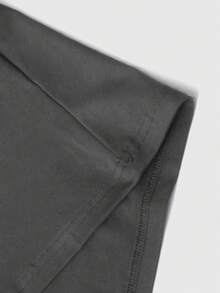 ROMWE MEN Street Life Camiseta casual de cuello redondo de manga corta con estampado de letras y números para hombres - Gris - Ver 5