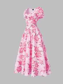 Qadelle Ladies Weave Elegant And Fashionable Long Summer Dresses - Pink - View 4