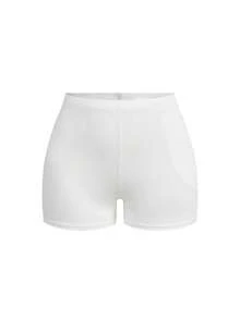 SHEIN Cheerettes 女士撞色字母印花V领修身运动连衣裙配短裤 - 藍白色 - 查看 3