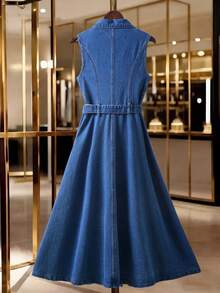 GlowEve Women's Casual Versatile Date & Travel Denim Dress - Blue - View 2