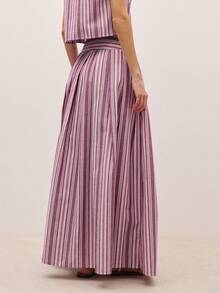 Nöista STRIPED SET ( CROP TOP AND MAXI SKIRT) - Purple - View 3