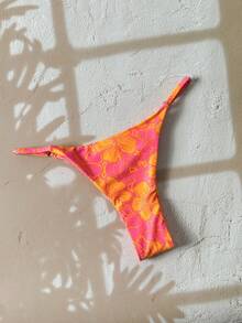 Swim Mod Women's Jacquard Fabric Ruched Bikini Bottom, Spring/Summer - Multicolor - View 2