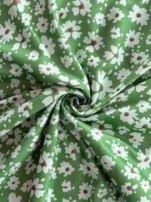 Soleia 女式夏季碎花吊带背心和荷叶边中长裙休闲套装 - 綠色 - 查看 6