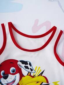 SHEIN | PAW Patrol 男童套装（2件套），白色背心和内裤，可爱联名系列 - 白色 - 查看 7