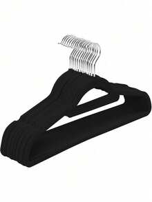 Bộ 10 móc treo quần áo cao cấp phủ nhung chống trượt, siêu mỏng và tiết kiệm không gian - Móc xoay màu đen chắc chắn, phù hợp để treo quần áo, vest, áo kiểu, cà vạt, áo sơ mi, váy và quần, thích hợp làm quà tặng Ngày Valentine, đám cưới, sinh nhật. - Xem 10