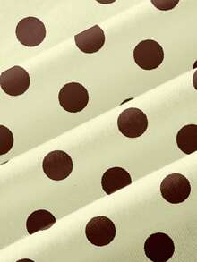Attitoon Damen enge asymmetrische gerafftes Polka Dot Kontrast Farbdruck Crop Top, geeignet für Ausflüge, Street-Style, Flughafen, Strandurlaub, Hochzeitsfeier, Musikfestival, Feiertage, Chic - Verschiedenfarbig - Übersicht 7