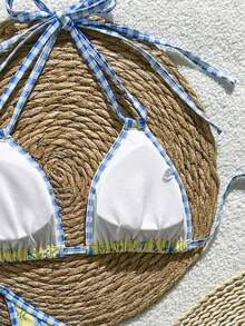 Swim Mod Nuevo conjunto de bikini con estampado floral pequeño para primavera/verano - Multicolor - Ver 6