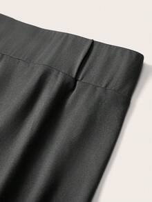 SHEIN EZwear 2pcs Women's Black & Grey 7/8 Length Skinny Casual Leggings, Suitable For Summer - Multicolor - View 6