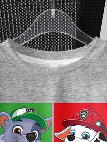 SHEIN | PAW Patrol Bộ 2 món gồm áo thun cổ tròn tay ngắn và quần short cho bé trai. - trắng - Xem 3