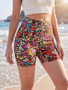 Sylviya Quần short biker in họa tiết hoa toàn thân, phong cách thường ngày. - Nhiều màu - Xem 4