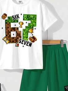 Áo thun nam tuổi teen phong cách tối giản thường ngày, lấy cảm hứng từ thế giới thu nhỏ thời trang Y2K, thiết kế số 67, kiểu dáng thể thao, rộng rãi, thoải mái, cổ tròn, tay ngắn, phù hợp cho mùa xuân/hè. - trắng - Xem 5