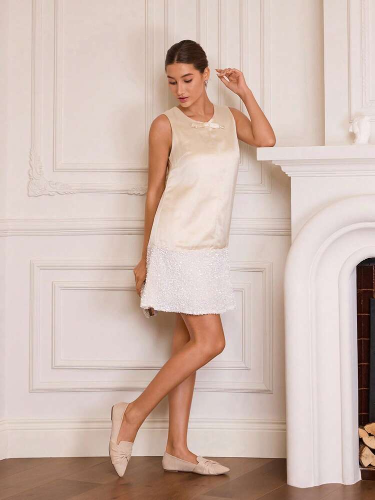 CUCCOO CHICEST Women Shoes Fashionable Lightweight Beige Flat Shoes With Bow For Summer Vacation Shoes Summer Elegant Flats Summer Shoes Summer Break Easter For Christmas Elegant Shoes Wedding Shoes Summer Shoes Bride Shoes