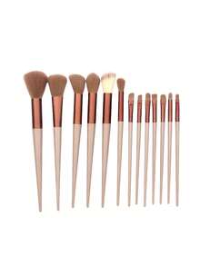 13件套化妆刷套装，刷毛柔软，包含眼影刷、散粉刷、粉底刷、腮红刷和修容刷，适合初学者使用。 - 彩色 - 查看 5