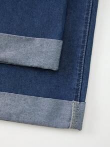 GlowEve Women's Pleated Wide Leg Loose Casual Denim Pants - Blue - View 4