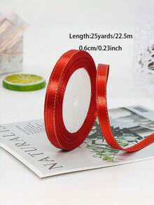 1 PC Multicolor Gift Wrapping DIY Crafts Bow Making Hair Accessories Double Gold Edge Satin Ribbon Wedding Party Holiday Decoration Supplies Handmade Material Event Decor Ribbons - red - View 5