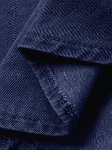 DAZY Áo khoác denim nữ dáng rộng, thoải mái, phong cách nghỉ dưỡng, có nơ, thích hợp cho mùa xuân và mùa hè. - Màu xanh lam - Xem 7